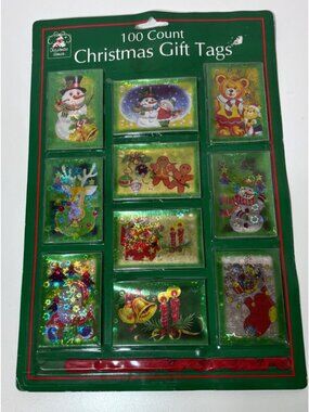 Vintage Holographic Christmas Gift Tags 100 count Christmas House